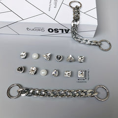 Rhinestone & Chain Shoe Charms for DIY Clogs - Shoe Accessories