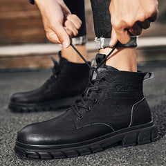 Men's Preppy Style Ankle Boots Lace up Boots