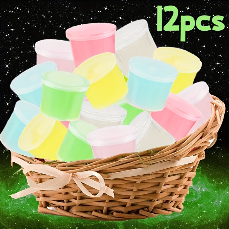 Glow Slime Crystal Clay Toy Set Stretchable Slime Colorful Clay Birthday Gift