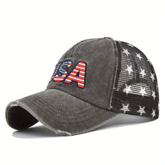 Breathable Mesh Cap Mens Peaked Cap Letter Embroidery Baseball Cap