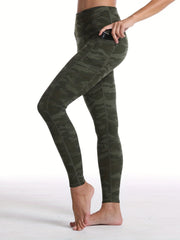 Women's Camo Print High Waist Leggings with Pockets