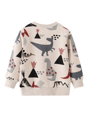 Baby Boys Dinosaur Print Pullover Sweatshirt Top
