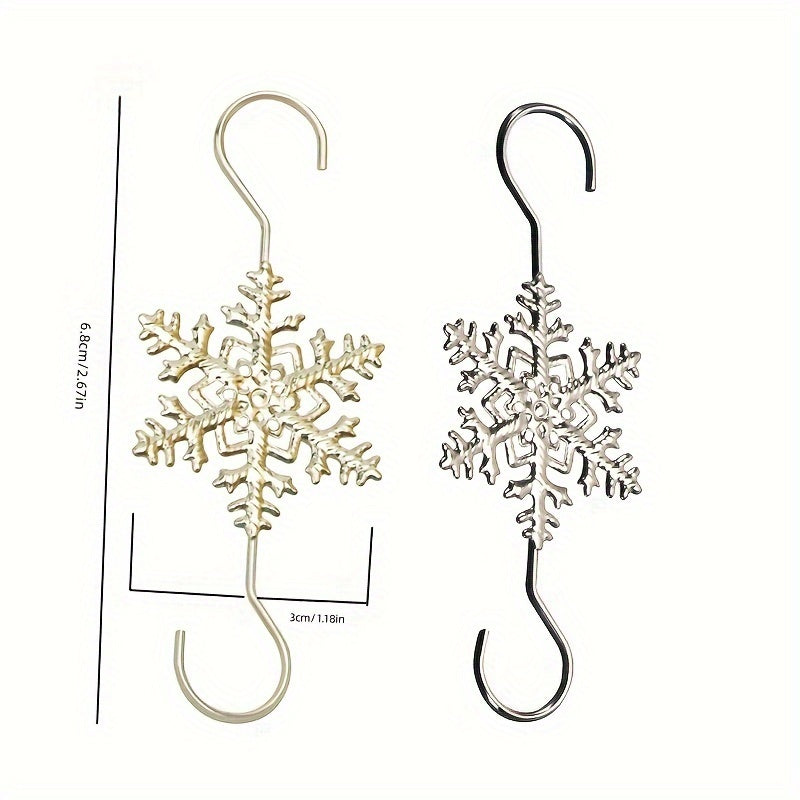 2pcs Christmas Tree Snowflake S Hook Holiday Decorations