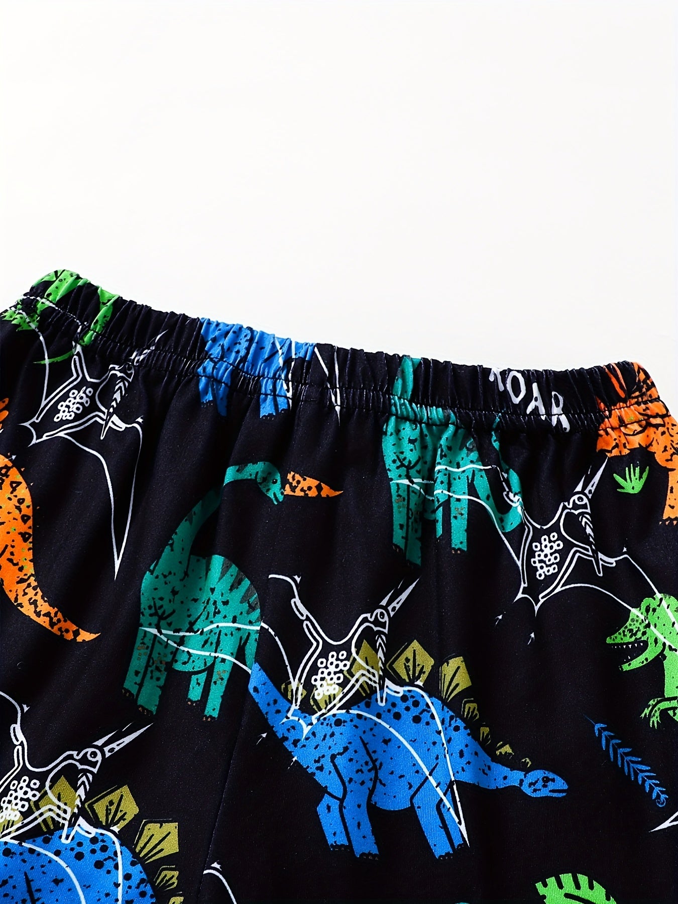 2pcs Boys Dinosaur Graphic Print Tee & Shorts Set Summer Kids Clothes