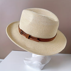 Summer Fedora Straw Hat Wide Brim Beach Vacation