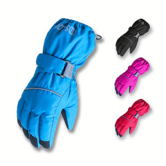 Kids Winter Fleece Mittens - Waterproof Warm Gloves for Boys & Girls