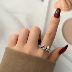 Punk Style Vintage Snake Pattern Zinc Alloy Adjustable Cuff Ring