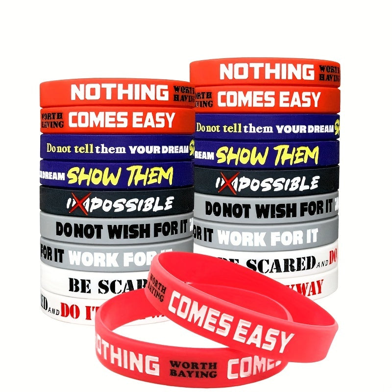 Inspirational Quote Bracelet Silicone Wristband Sporty Style