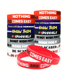 Inspirational Quote Bracelet Silicone Wristband Sporty Style
