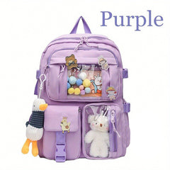 Waterproof School Backpack For Girls Four Badges
