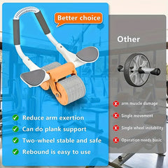 Automatic Rebound Abdominal Exercise Roller With Elbow Support