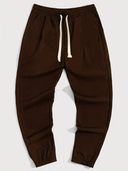 Rabbit Print Drawstring Sweatpants Loose Fit Casual Joggers Men