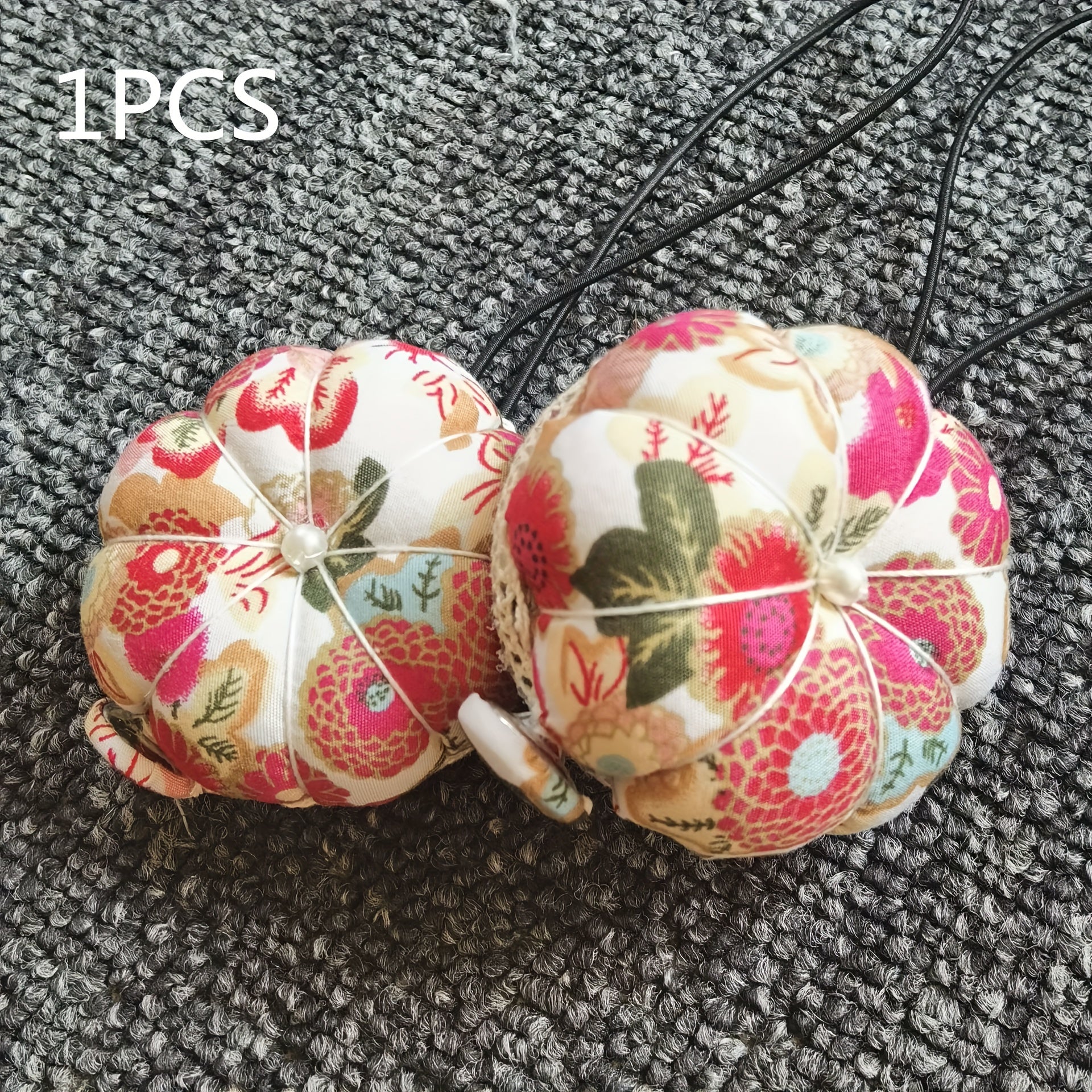 Pumpkin Shape Pin Cushion with Wrist Strap for Sewing DIY