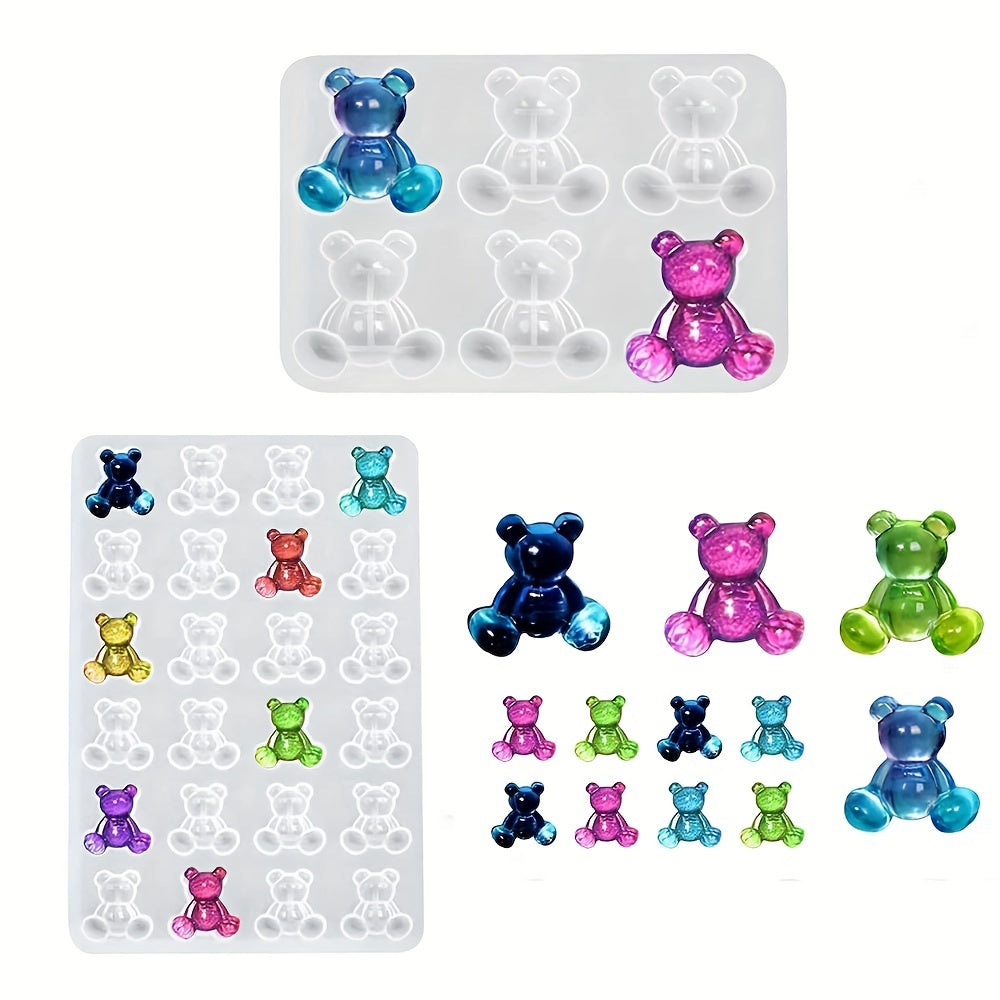 Resin Silicone Mold for Crystal Bear Charms Jewelry Making