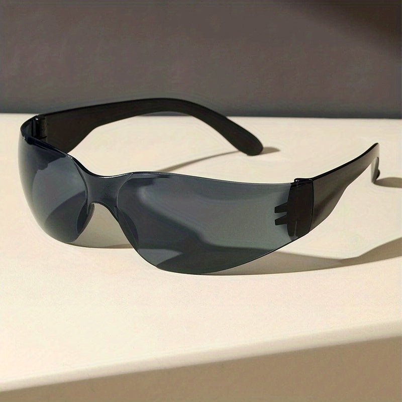 Y2K Wrap Around Sunglasses For Women Men Rimless Goggles