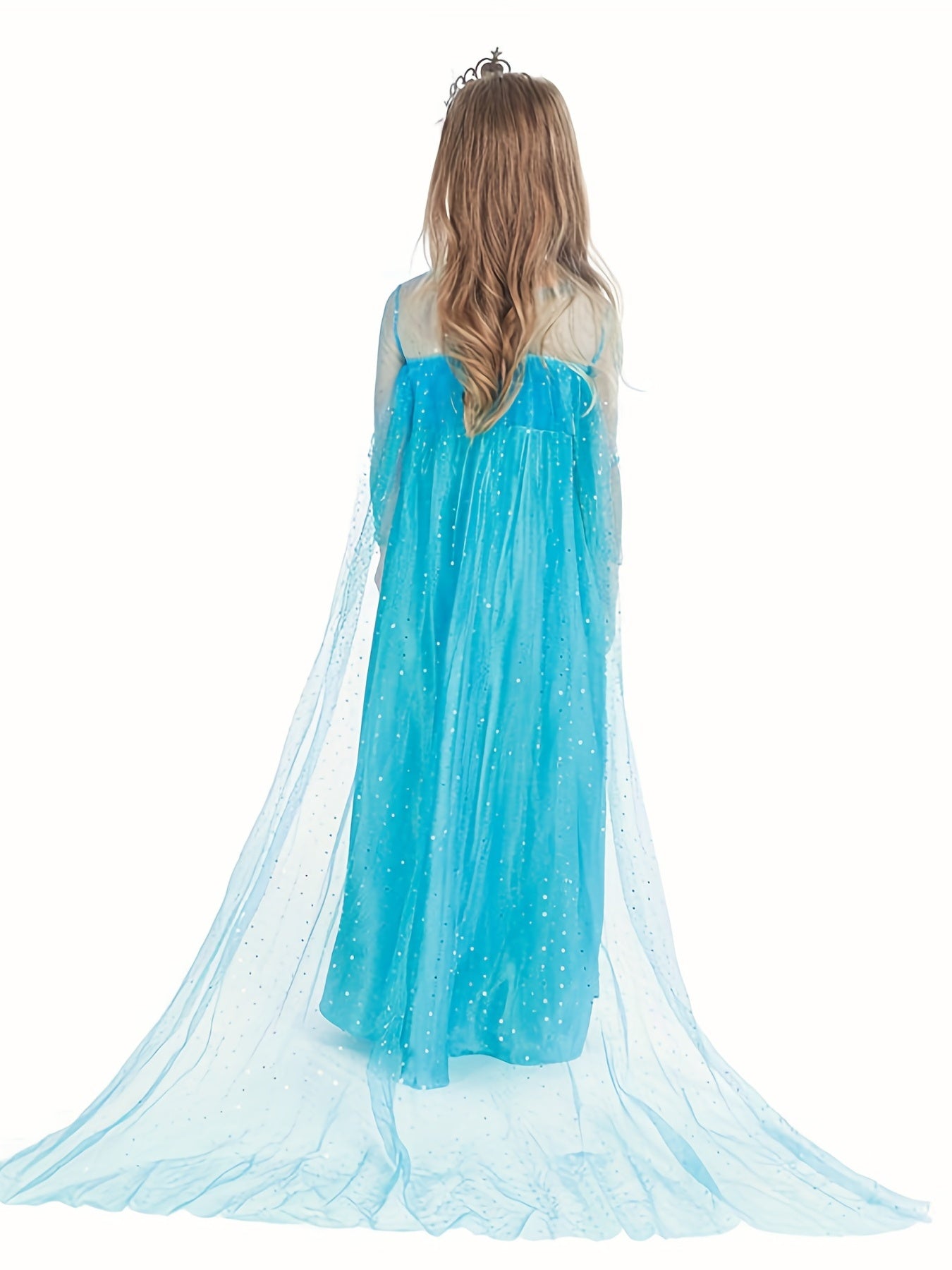 Girls Princess Dress Sequined Mesh Long-sleeved Costume For Queen Cosplay