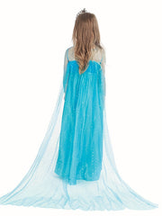 Girls Princess Dress Sequined Mesh Long-sleeved Costume For Queen Cosplay