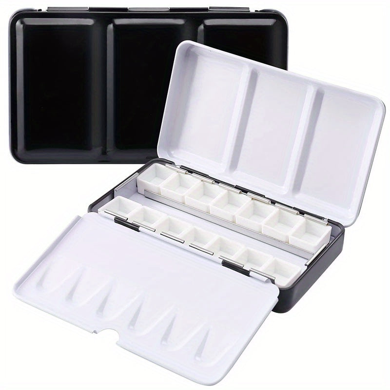 Metal Watercolor Tin Palette with 14 Half Pans for DIY Travel Palette