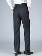 Men's Slim Fit Solid Dress Pants No Iron Formal Suit Trousers
