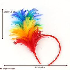 Rainbow Feather Tea Party Hats Fascinator LGBT Gay Pride Accessories