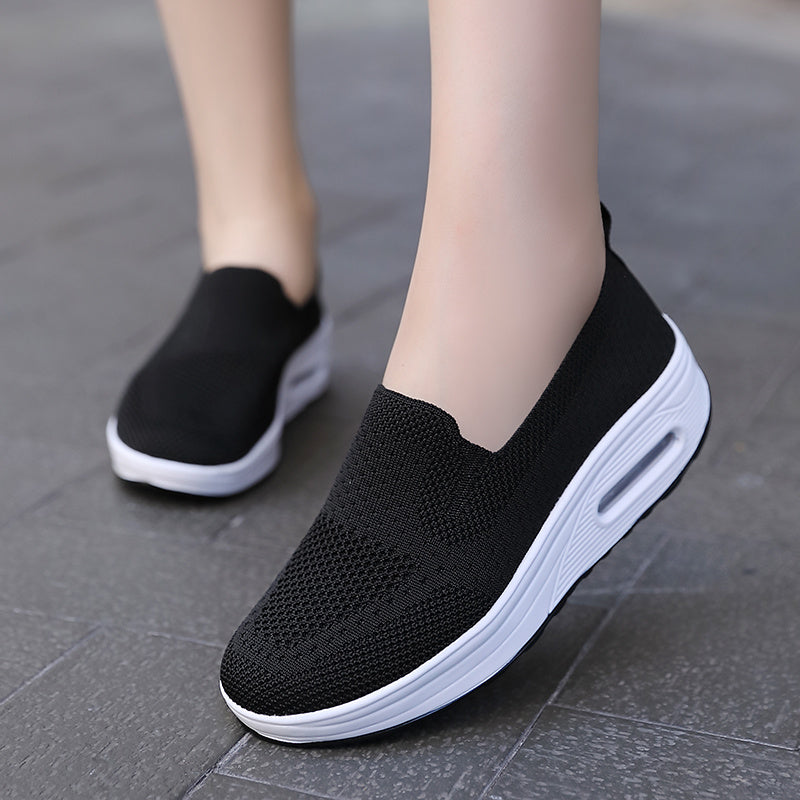 Women's Air Cushion Wedge Sneakers Slip On Casual Shoes