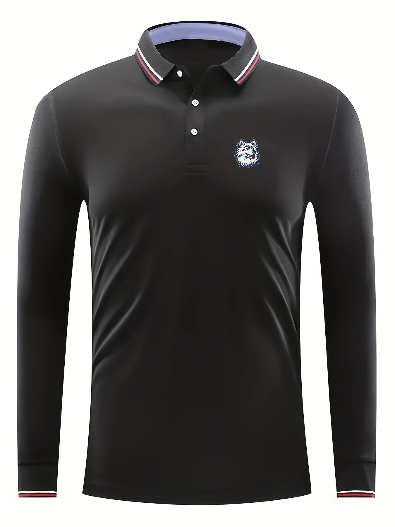 Dog Head Pattern Men's Long Sleeve Shirt