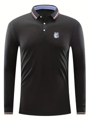 Dog Head Pattern Men's Long Sleeve Shirt