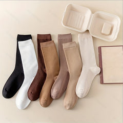 2 Pairs Cotton Crew Socks Comfortable & Breathable Women's Stockings