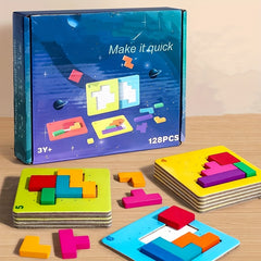 Interactive Geometric Jigsaw Puzzle Toy Game Educational Tabletop Christmas Gift