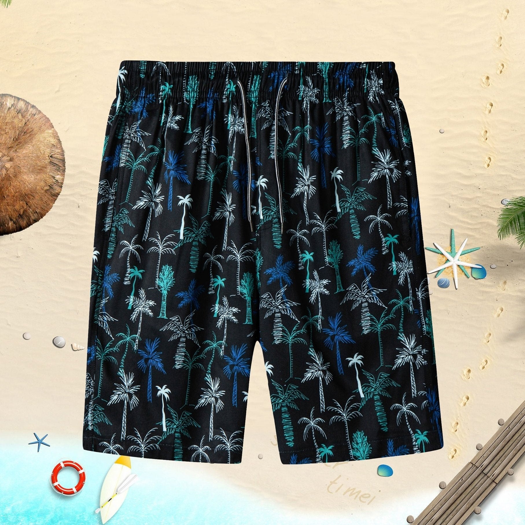 Men's Quick Dry Hawaiian Board Shorts With Pockets