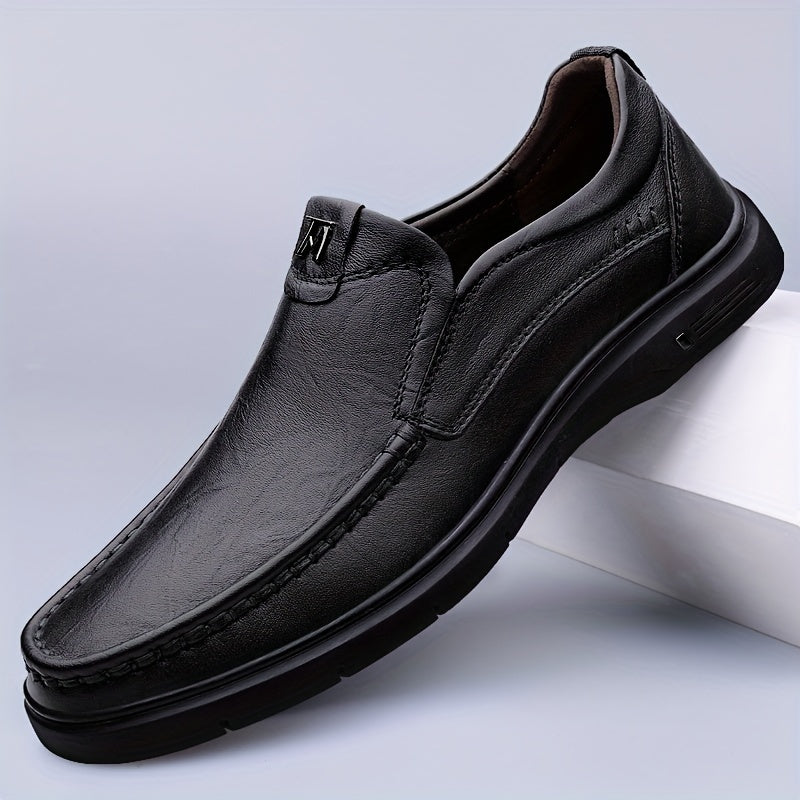 CLOHOO Leather Bit Loafers Casual Slip On Flat Shoes Men's Footwear