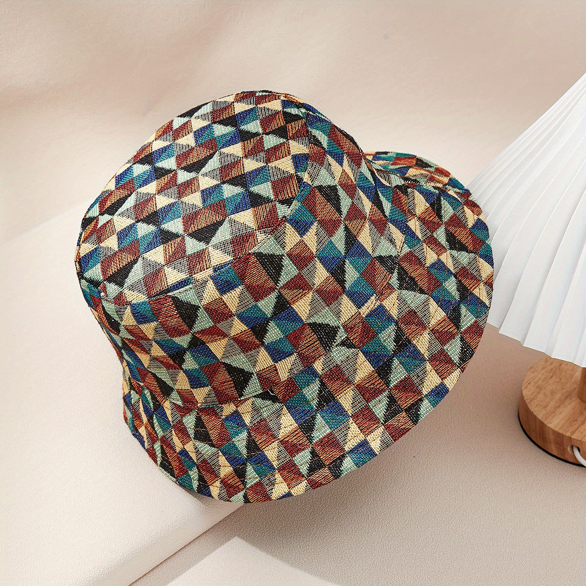 Geometric Print Reversible Bucket Hat for Men Women