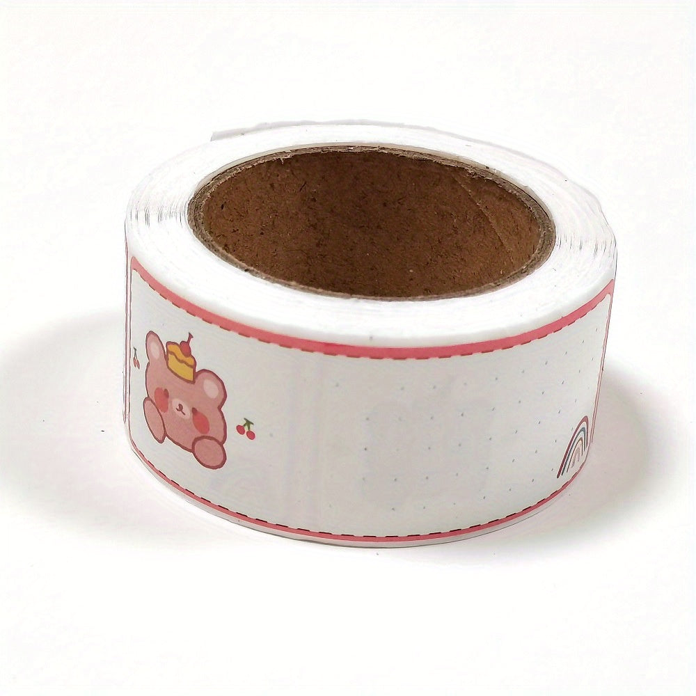 120pcs Roll Cartoon Name Stickers Self Adhesive