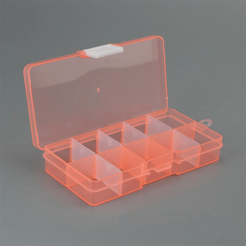 10-Slot Plastic Box Jewelry Storage Case Craft Organizer Bead Storage Bin