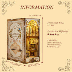 3D Puzzle DIY Book Corner Kit Dollhouse Bookshelf Insert Craft Project