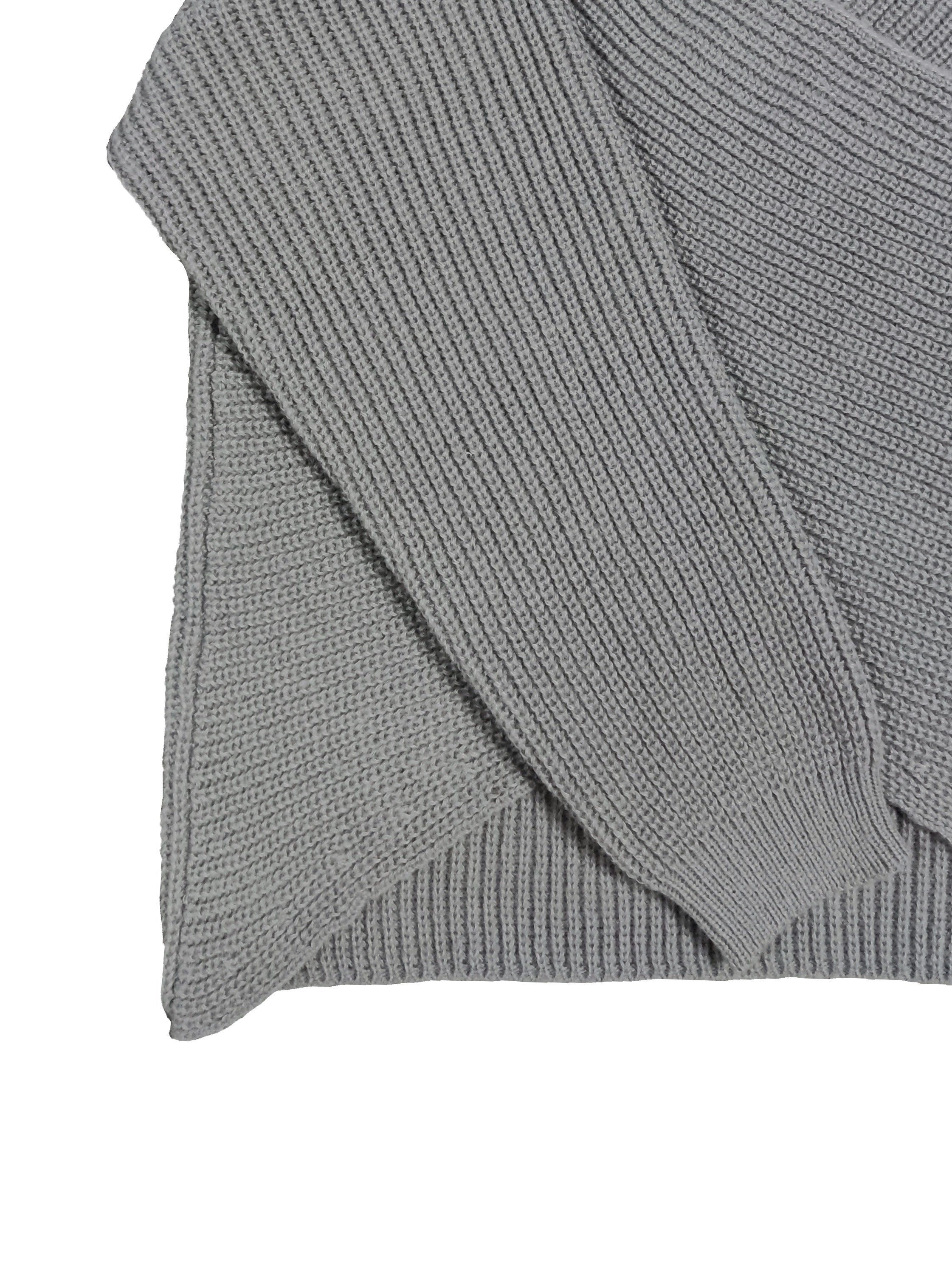 Solid Long Sleeve Sweater with Surplice Neck