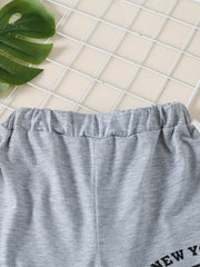 Girls' Letter Print High Waisted Track Shorts