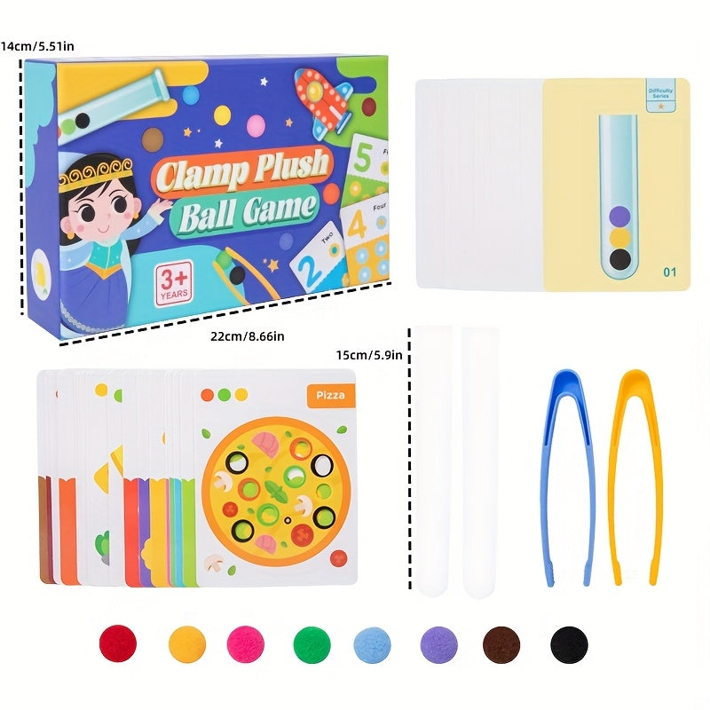 164pcs Sorting Ball Game for Kids Soft Flock Counting Balls Sensory Learning Toy