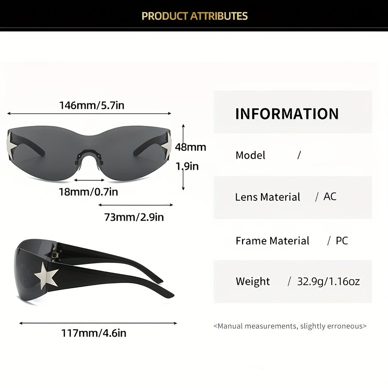 Y2K Wrap Around Sunglasses Gradient Lens One Piece Glasses