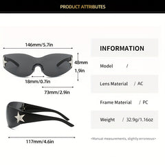 Y2K Wrap Around Sunglasses Gradient Lens One Piece Glasses
