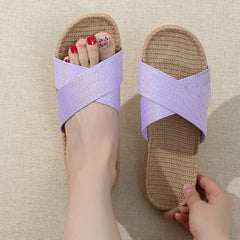 Women's Criss Cross Straps Flat Slides Sandals