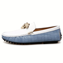 Men's Plaid Slip On Loafers Smart Casual Dress Shoes