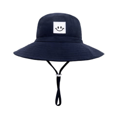 Baby Girls Wide Brim Bucket Hat with Drawstrings for Sun Protection