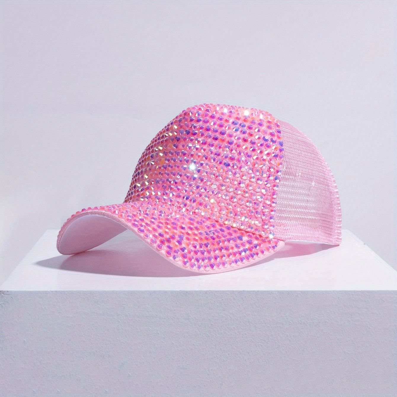 Rhinestone Mesh Trucker Hat Sparkly Baseball Cap
