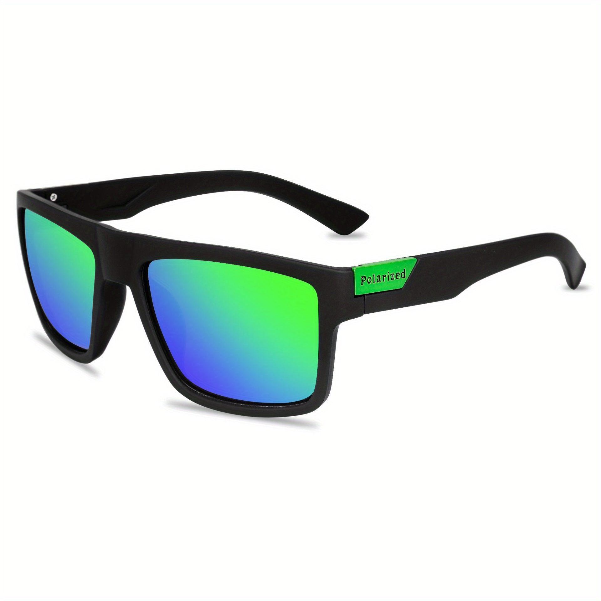 Men's Square Frame Sports Sunglasses UV Protection with Zipper Case