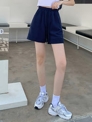High Waist Drawstring Shorts Wide Leg