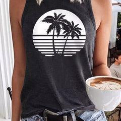 Graphic Print Sleeveless Tank Top Women's Clothing