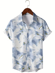 Men's Hawaiian Shirt Abstract Print Regular Fit Short Sleeves for Summer Beach