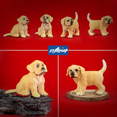Realistic Dog Model Toy PVC Puppy Figurine Office Desk Decoration