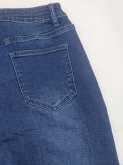 Flared Jeans Bell Bottom Slash Pockets Slight Stretch Denim Pants